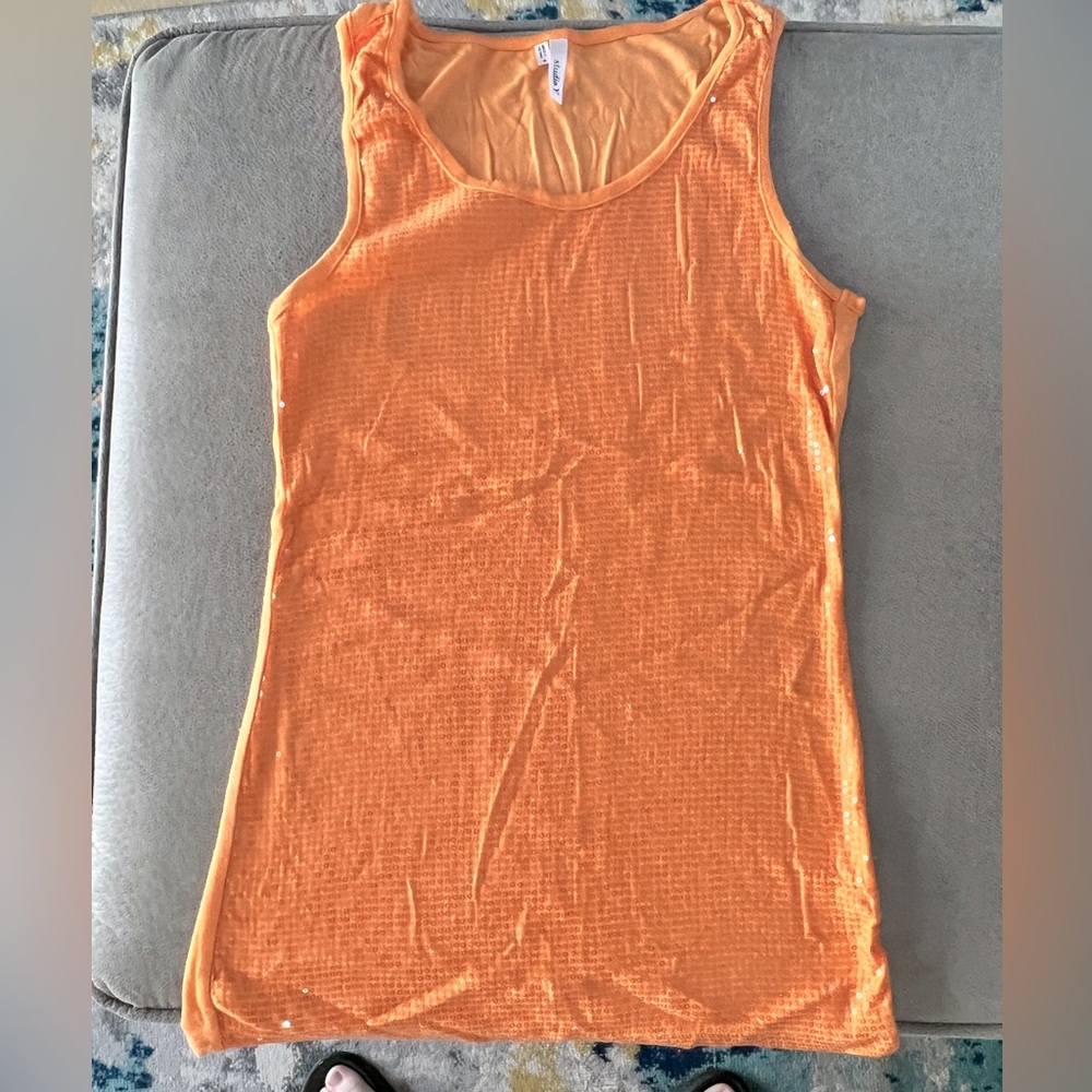 Orange sequins tank top